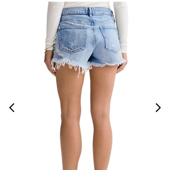 AGOLDE HI RISE SHORT 100% COTTON BUTTON FLY DISTRESSED HIGH WAISTED - Picture 2 of 9
